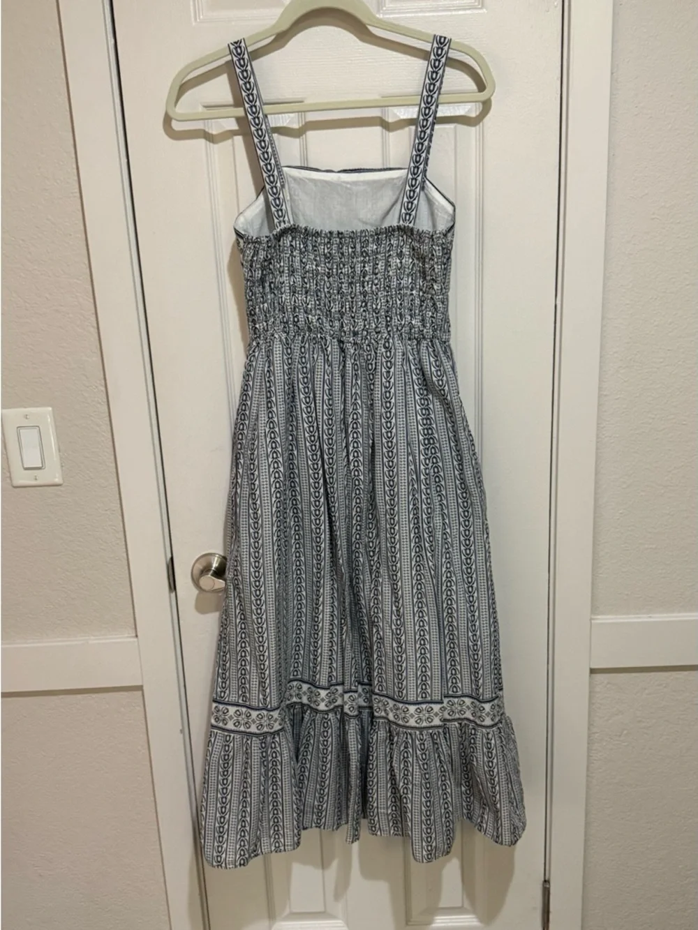 Max Studio Blue & White Striped Square-Neck Maxi Dress with POCKETS!! - Picture 4 of 10